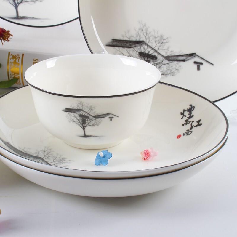 Shengshi Tangyun Ink Jiangnan Ceramic Tableware Set