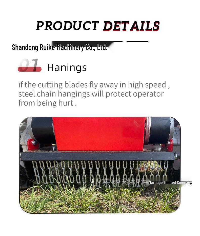 HT550B All-Terrain Remote Control Lawn Mower with Gasoline Trimmer & Weeder