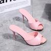 Sandali con tacco alto alla moda 2024, nuove pantofole estive in stile casual, tacchi sottili, sexy, comode, versatili, antiscivolo, scarpe da donna