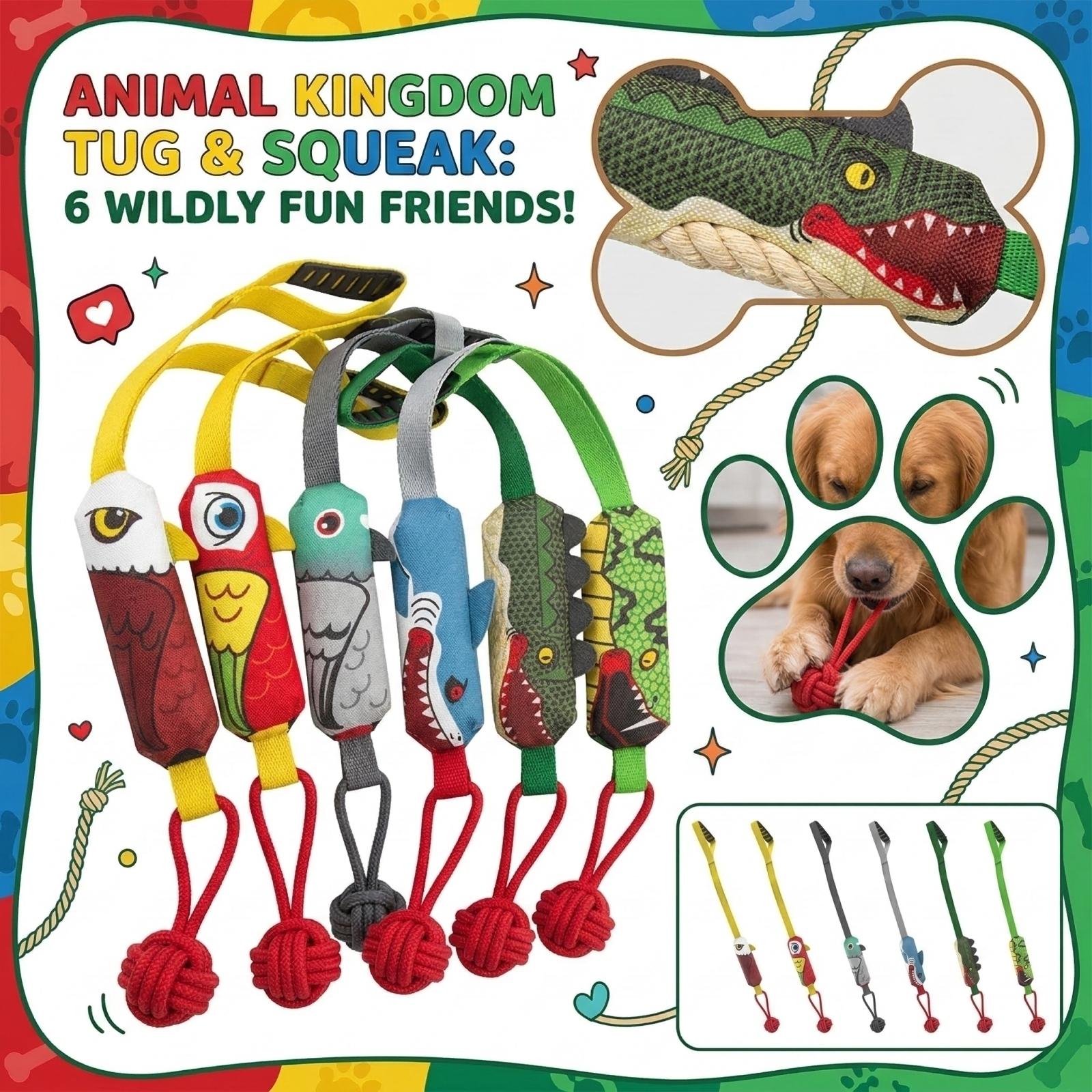 

Biting And Vocalizing Dog Toy With Cotton Rope Interactive Pulling And Stretching For Pet Random Colors One Size
