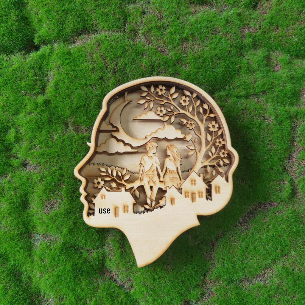 Wooden Animal Head Silhouette Wall Decor - Forest-Themed Home Ornament