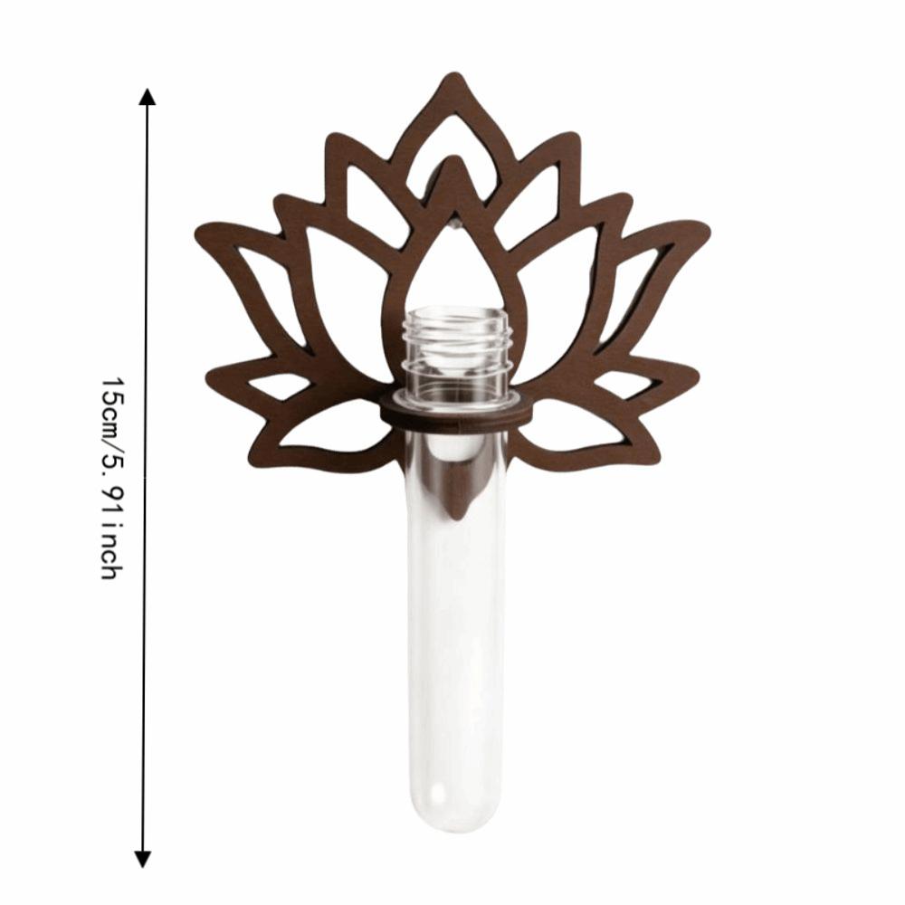 Wooden Lotus Shape Planter Holder Home Ornaments Vase Wall Decoration Hollow Out Retro Wall Mounted Planter Hydroponics