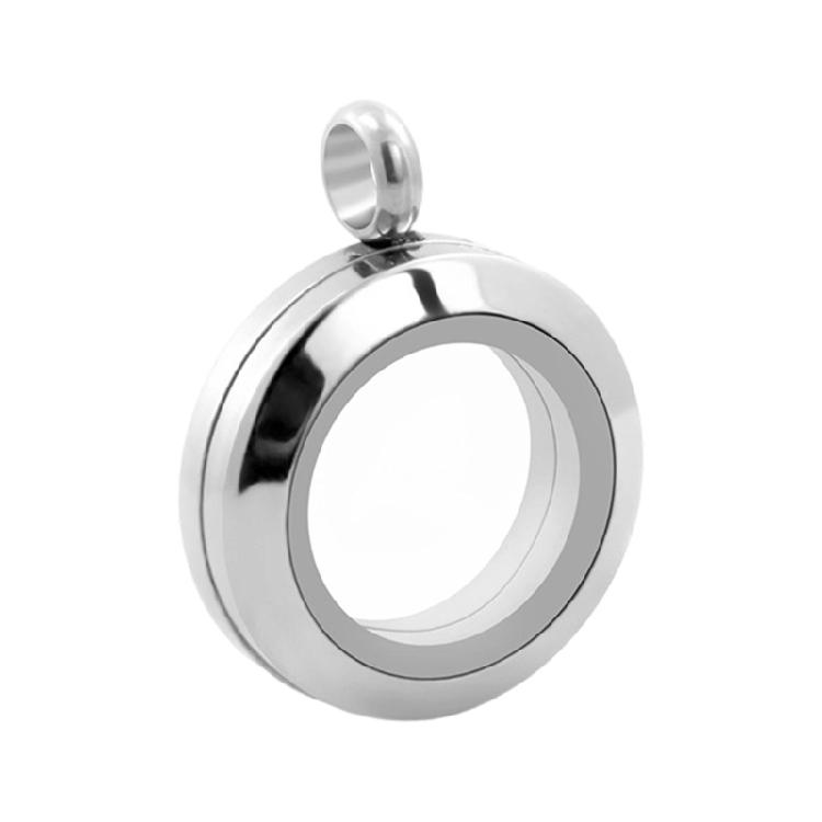 Waterproof Floating Lockets 20/25/30mm Stainless Steel Round Glass Locket Pendant Necklace Charm Accessories 20mm