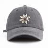 Pc FLOWER Print Washed Baseball Cap for AdultsMinimalist Retro Style Casual Soft Adjustable Dad HatPerfect As Gift