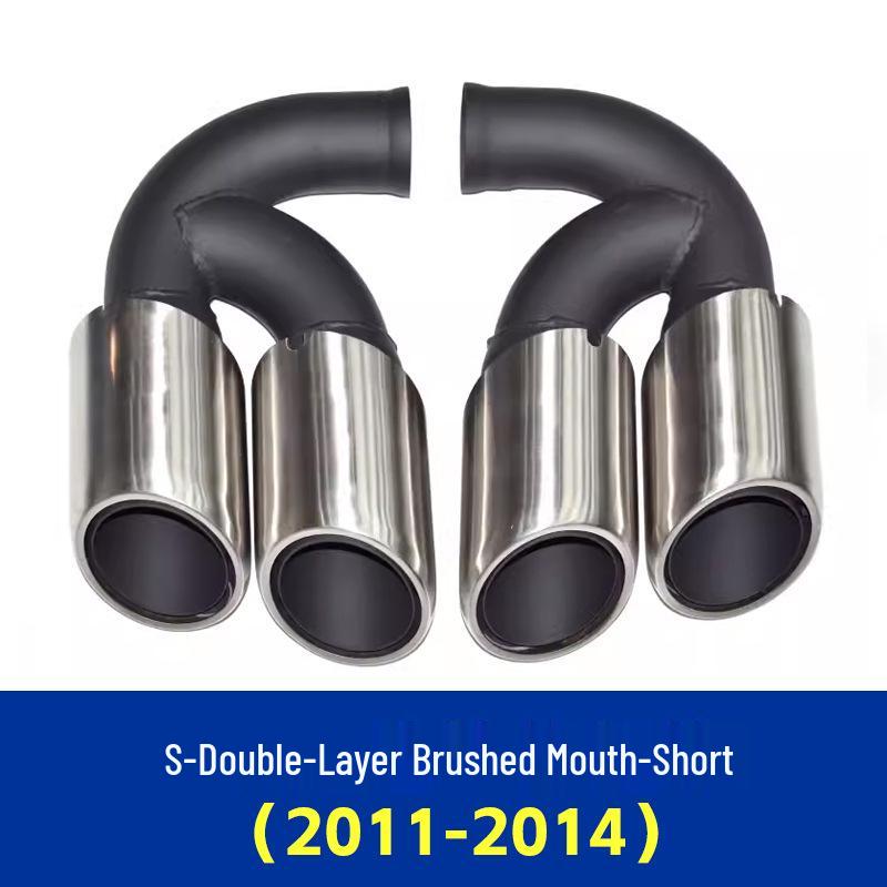 Porsche Cayenne (2011-2014) GTS Black Quad Exhaust Tips for Pipe Modification