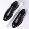 Business Dress Leather Shoes Men's Pointed Casual Breathable Hollow Men's Shoes British Wedding Groom Suit Shoes