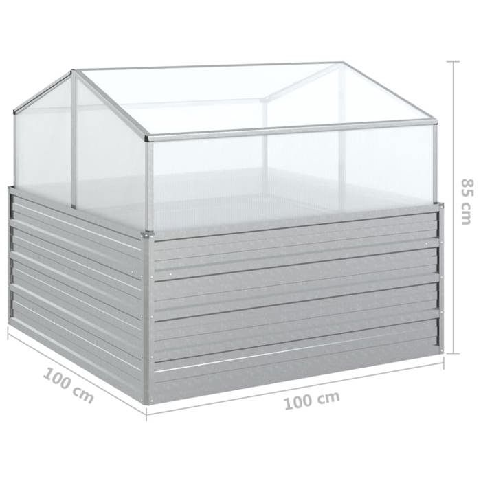 VidaXL Lit Surélevé de Jardin avec Serre Jardinière Bac à Fleurs Pot de Plantes Lit de Plantation Balcon Extérieur 316882