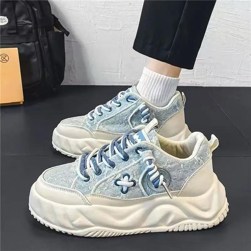Fashion Men's Sneakers Summer New Breathable Comfortable Casual Shoes mens Non-slip inner Height increase Casual Sports trendy Shoes men