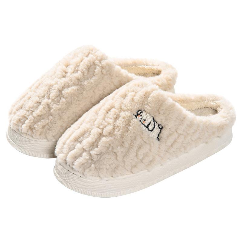 Cotton Slippers Women's Winter New Indoor Home Couple's Home Confinement Non-slip Wool Slippers Men's Autumn and Winter