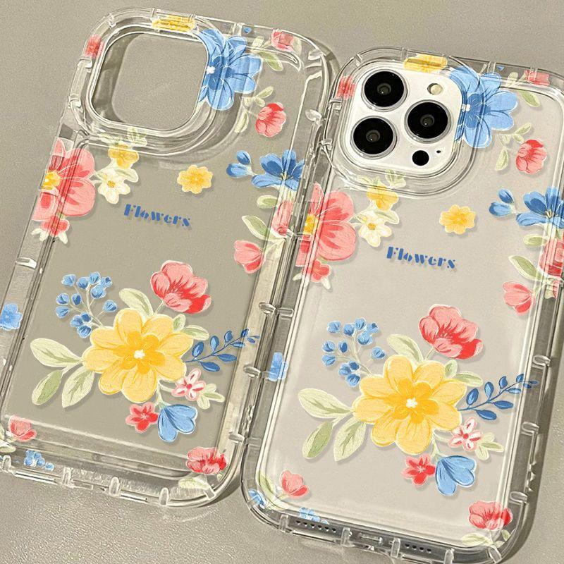 Colored Flowers and Plants for iPhone17promax Phone Case Apple 14 Retro 13/16 Premium 15