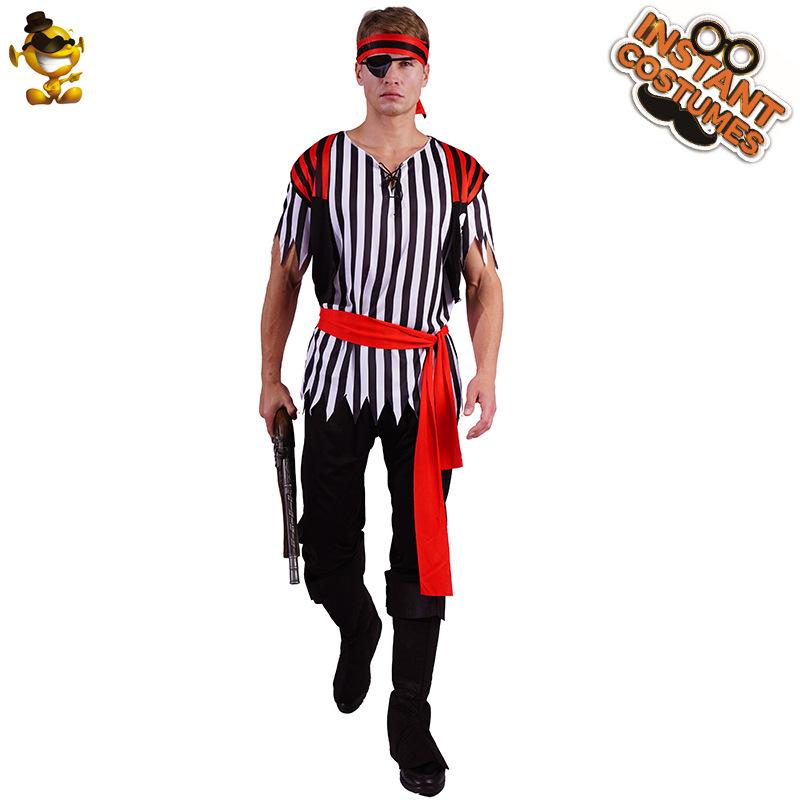 Adult male and female couples Halloween movie pirate party costumes, pirate role-playing stage costumes One size fits all