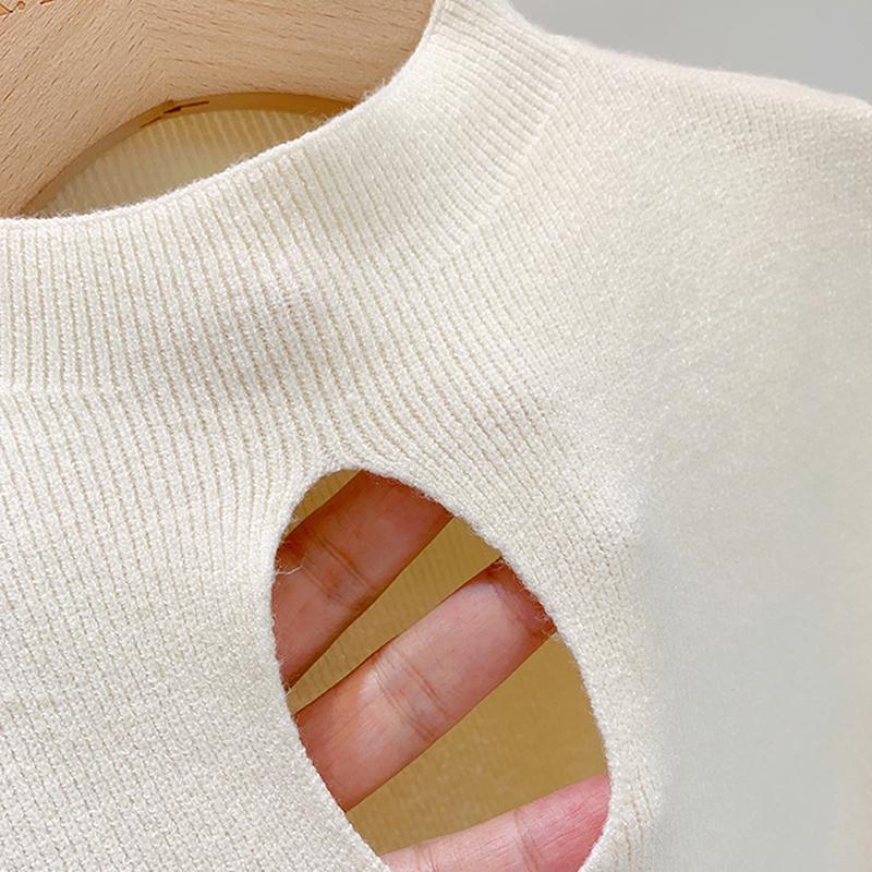 Fashion Half Turtleneck Hollow Out Knitted Tank Top Summer Women Casual Solid Color Sleeveless Vest