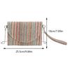 2025 Summer Straw Clutch Purse Bohemian Colorful Striped Wristlet Bag Hand-Woven Chic Hobo Bag Women's Retro Chain Crossbody Bag