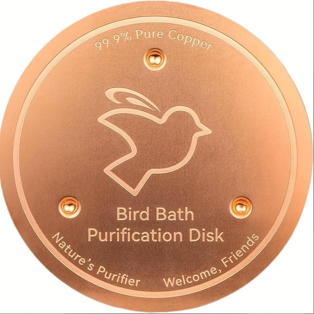 Copper Round Disc Bird Bath Cleaner