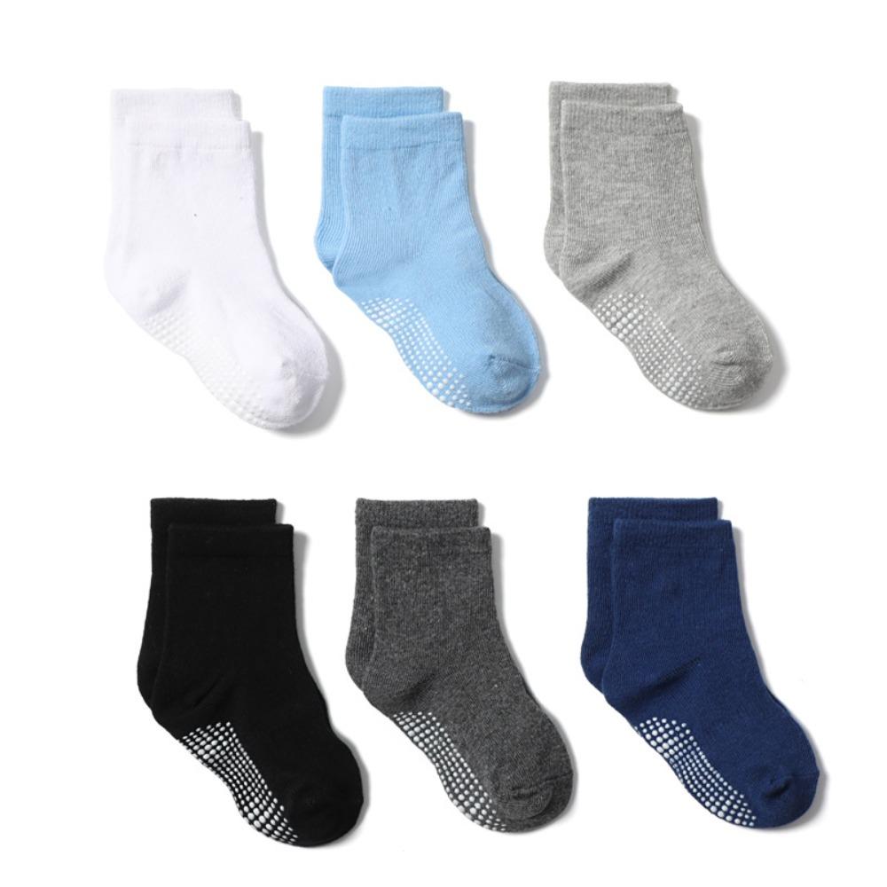 6Pairs Solid Color Toddle Short Tube Socks Dispensing Infant Socks Baby Cotton Socks  Newborn
