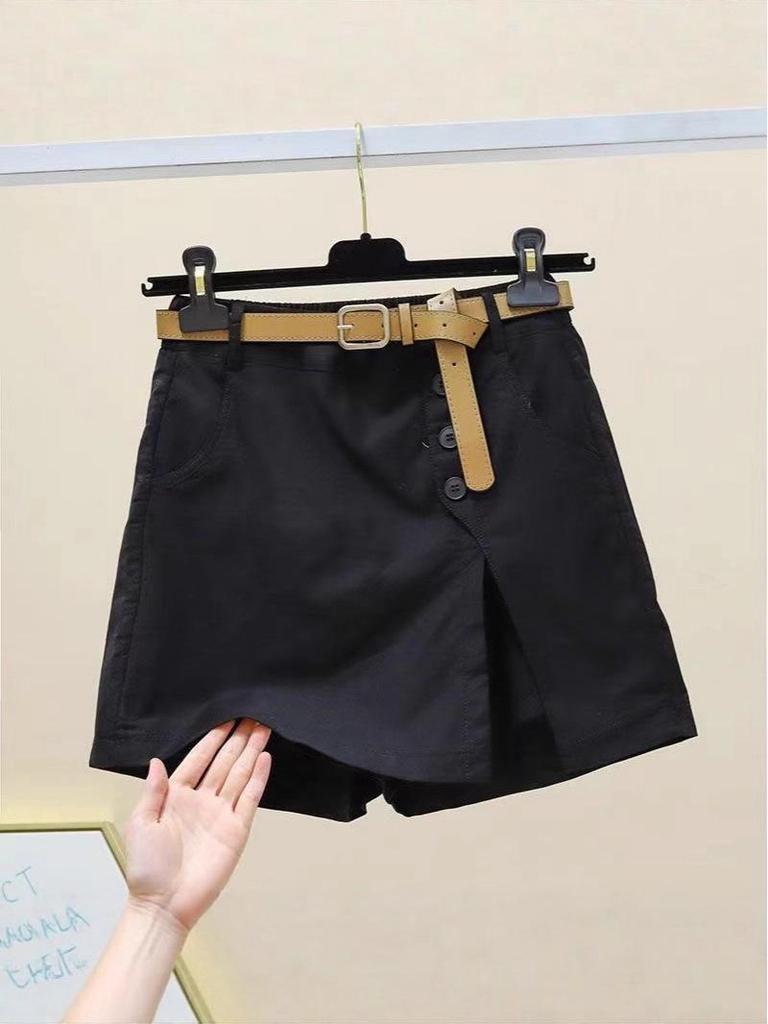 Women's Casual Skort: 2025 Korean-Style Slimming A-Line with Elastic Waist