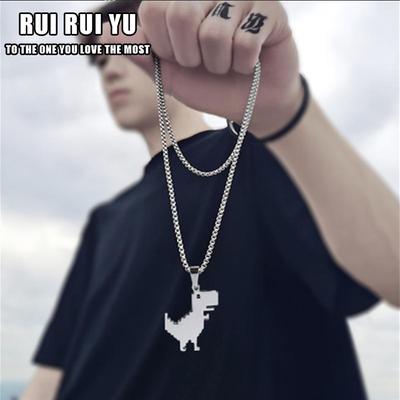 RUI RUI YU New Necklace Men's Small Dinosaur Pendant Hip Hop Pendant Summer Jewelry