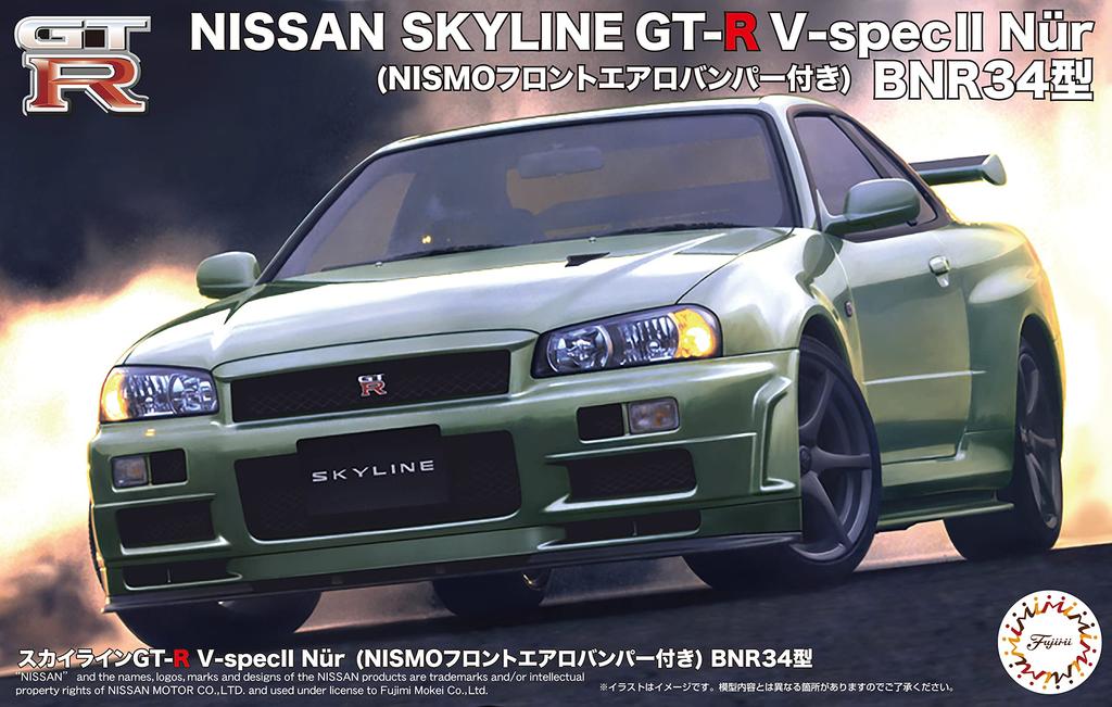 Fujimi Model 1/24 Inch-Up Disc Series No. 285 Skyline GT-R V-spec II Nür (with NISMO Front Aero Bumper) BNR34 Type ID-285