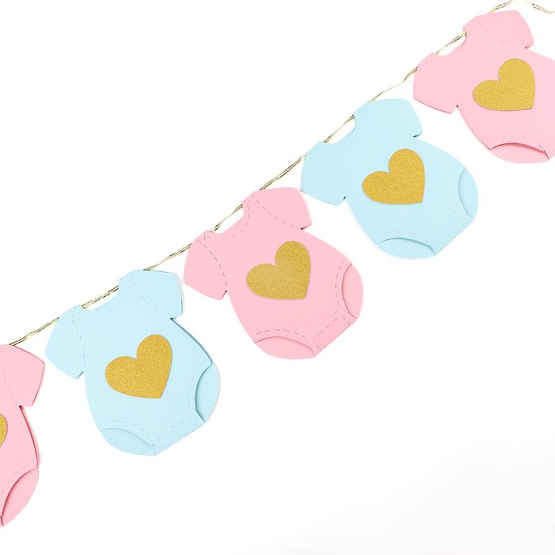 Blue Pink Bodysuit Paper Garland Baby Shower Gender Reveal Party Hanging Banner Flag Kids Boy Girl Birthday Decoration Supplies
