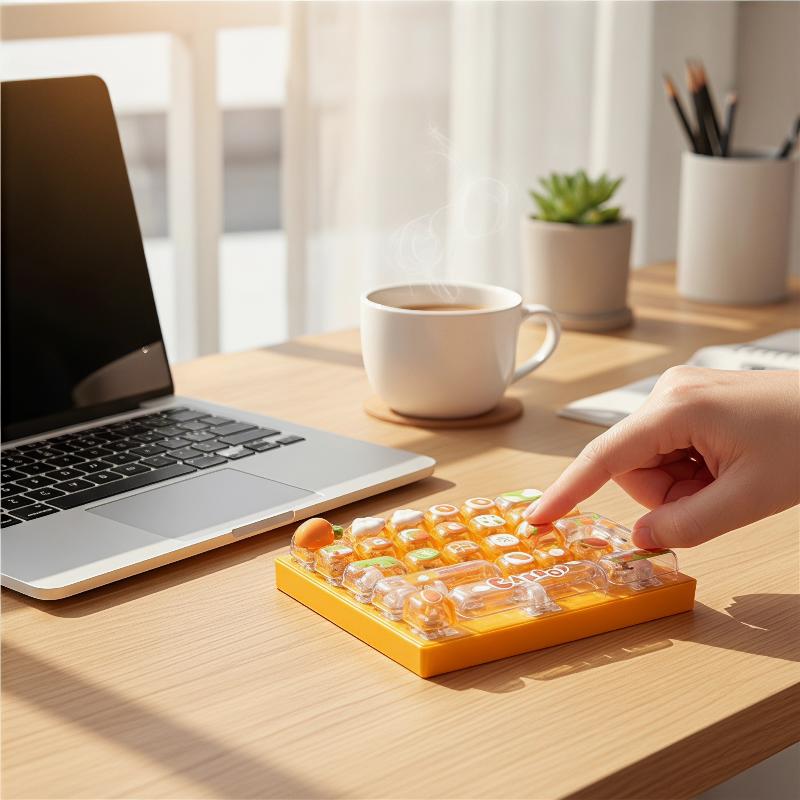 26 Key Cute Decompression Anti Anxiety Click Button Toy Portable Bag Hanging Pendant Keyboard Fidget Toy Small Gift Accessory
