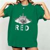 Women's Casual Short Sleeve T Shirt Crew Neck Loose Fit Printed Letter Graphic Tee Top for Everyday Wear