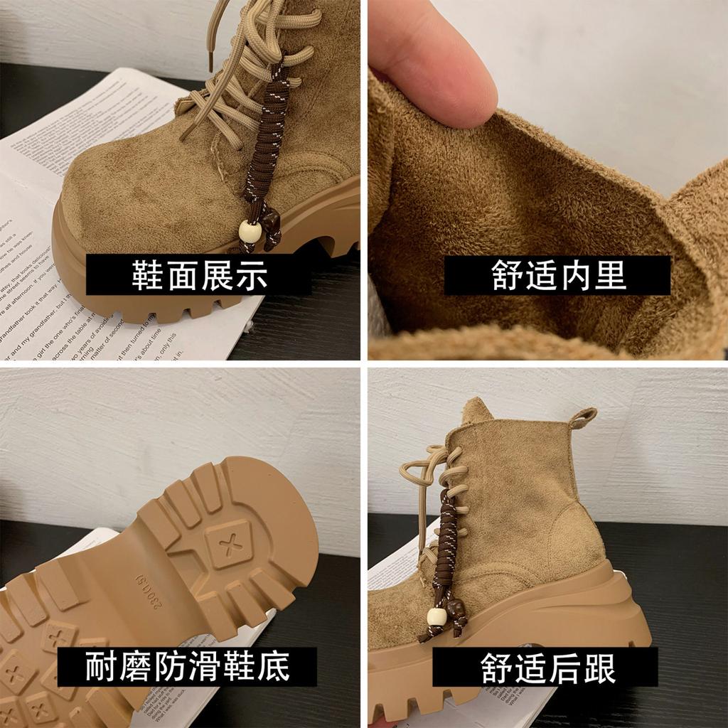 British Style Retro Big Head Locomotive Short Boots Women's 2025 Autumn and Winter New Versatile Small Casual Martin Boots