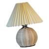 Kleine Tisch Lampe Plissee Stil Rattan Basis 3 Bunte Beleuchtung Nordic Nacht Nachttisch Lampe für