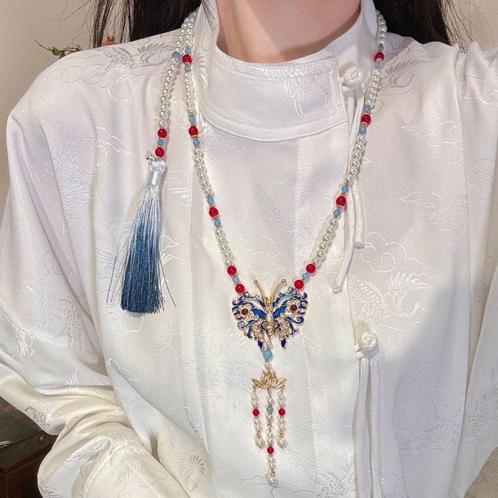 Ethnic Style Chinese Style Necklace Exquisite Butterfly Pendant Necklace Chinese Costume
