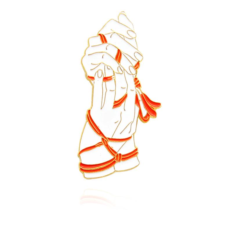 Personalized Red Ribbon Oil-Dipped Brooch – Popular European and American Creative Accessory