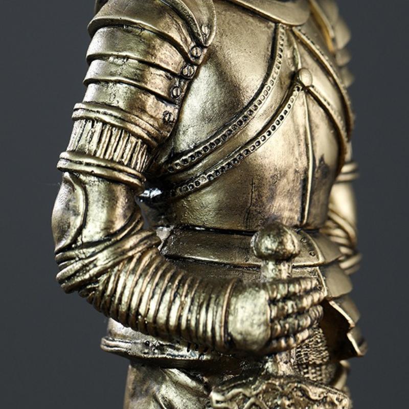 Medieval Armor Knight Statue Retro Nordic Style Home Decoration Resin Figurine Office Desktop Bookshelf Decoration Accessories