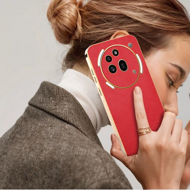 Classic Lychee Leather Electroplated Frame Case For Nothing Phone (3a) Pro Nothing Phone 3a Slim Protect Cover