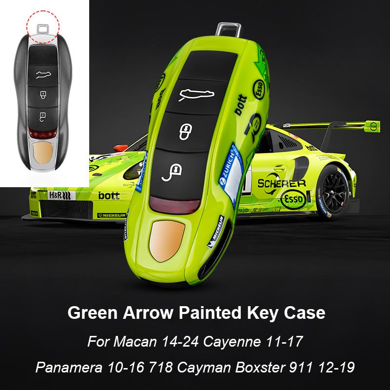 For Porsche Panamera Cayenne Macan 718 Cayman Boxster 911 Taycan Car 92 Track Key Case Protective Shell Remote Control Fob Cover
