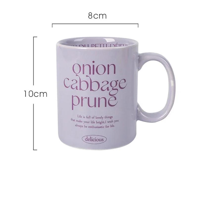 

300 мл керамические кружки чашки для завтрака молока йогурта хлопьев кофе креативные буквы чашки Ins эстетичные домашние кухонные украшения кружки 301-400ml