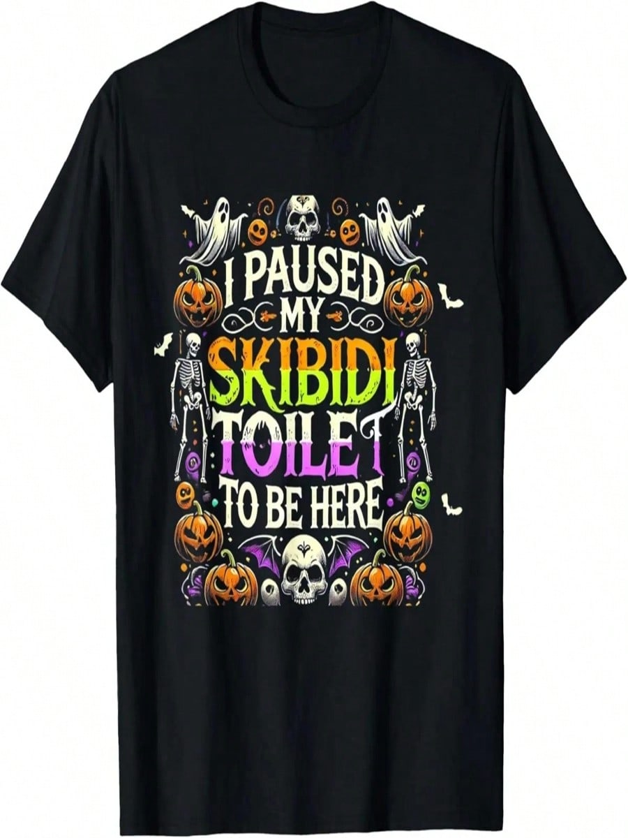 I Paused My To Be Here Funny Halloween Party T-Shirt S разноцветный