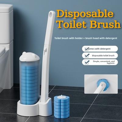 18-36Pcs Toilet Brush with Disposable Replacement Head Kits Upgrade Long Handle Bathroom Cleaning Brush for Bathroom Accessories