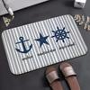 Nautical Anchor Welcome On Board Doormat Anchor Print Non-Slip Entryway Rug Coastal Boat Themed Floor Mat for Front Door