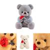 Plush Teddy Bear Toy With Rose Design For Birthday Gift For Teens And Adults