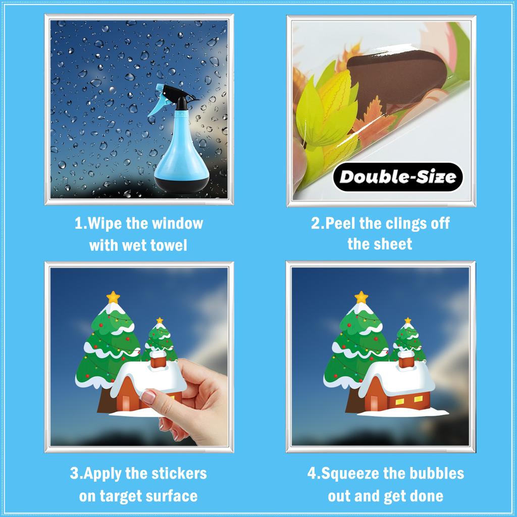 Christmas Window Stickers White Snowflake Elk Holiday Window Glass Door Decoration Stickers