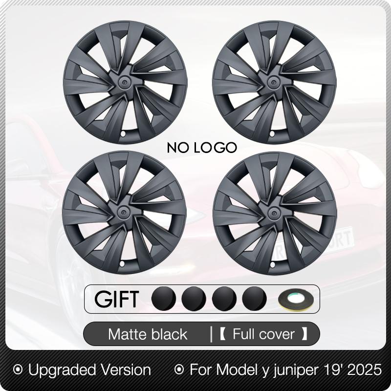 4PCS Hub Caps for Tesla Model Y Juniper 19 Inch Wheel Cover Performance Replacement Crossflow Hubcaps Full Rim Tire 2025 2026