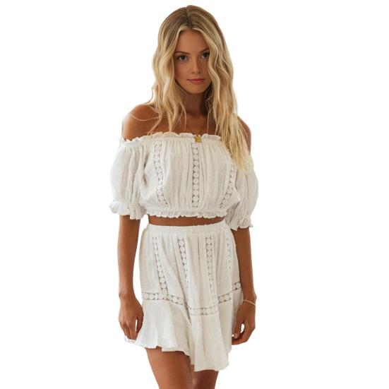 

Летний комплект из 2 предметов в стиле бохо для женщин с коротким рукавом M