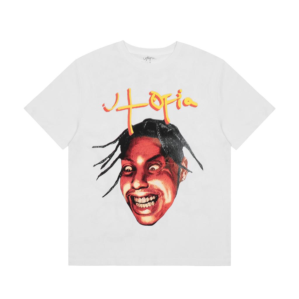 24S grenzüberschreitende Trendmarke Travis Scott Utopia Joint-Album geometrisches Graffiti kurzärmeliges T-Shirt Herren und Damen halblang