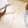 Alloy Pearls Beaded Necklace Y Shaped Pendant Clavicle Chain for Long Time Comfort and Fashion Statement