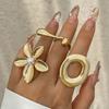 Vintage Gothic Geometrische Metallringe für Damen 2026 Trend Boho Blume Unregelmäßig Kreisförmig Partnerring Wed Schmuck Accessoires Neu