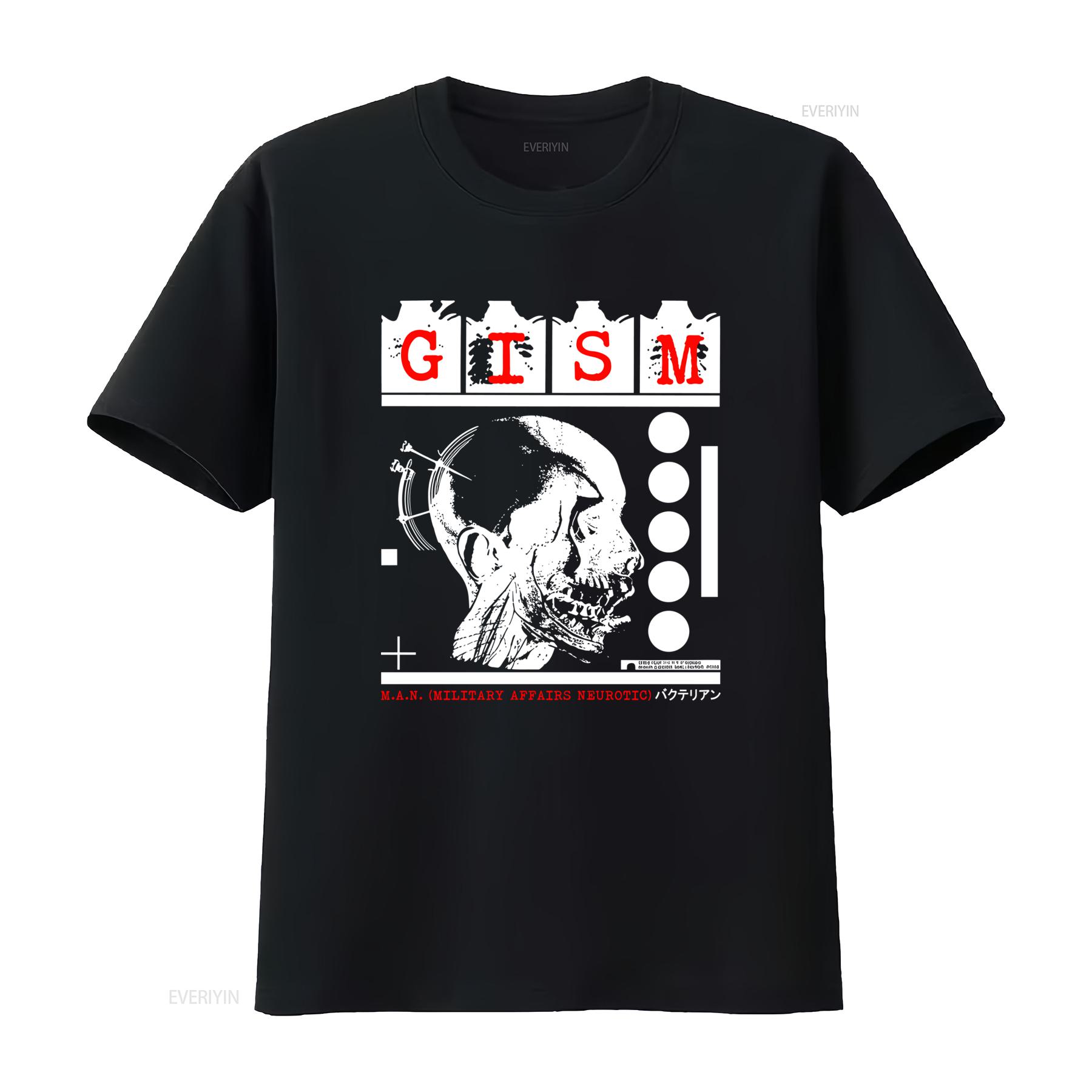 GISM Punk Rock Old School Japanese Crust Hardcore T Shirt Vintage Washed Casual Soft Fashion Graphic Unisex Homme 2XL