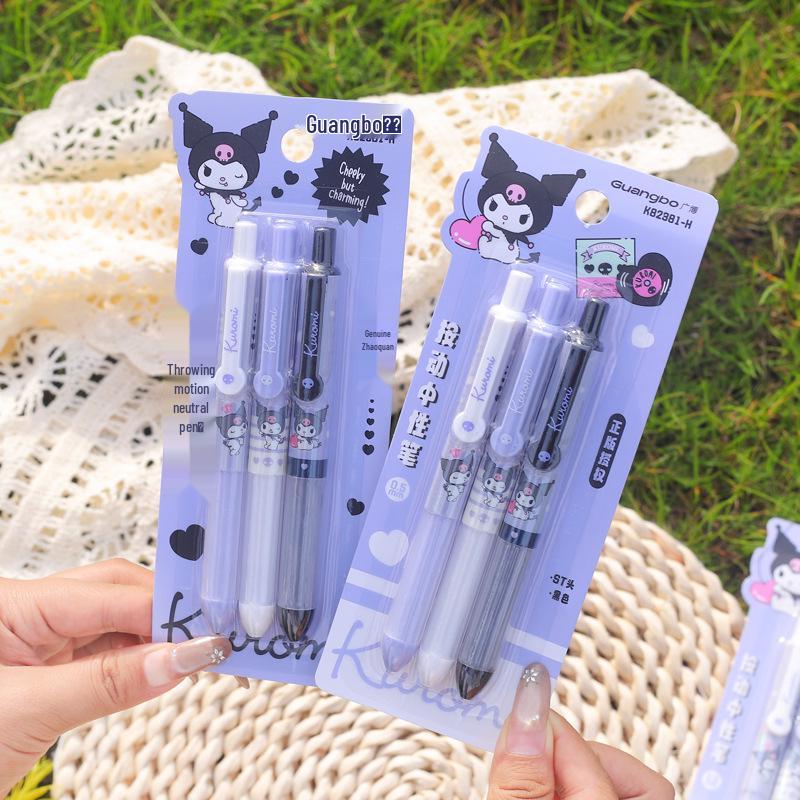 Гелевая ручка Sanrio Kuromi - Официальная школьная канцелярия, Портативная ручка для подписи и Q&A 0.5mm