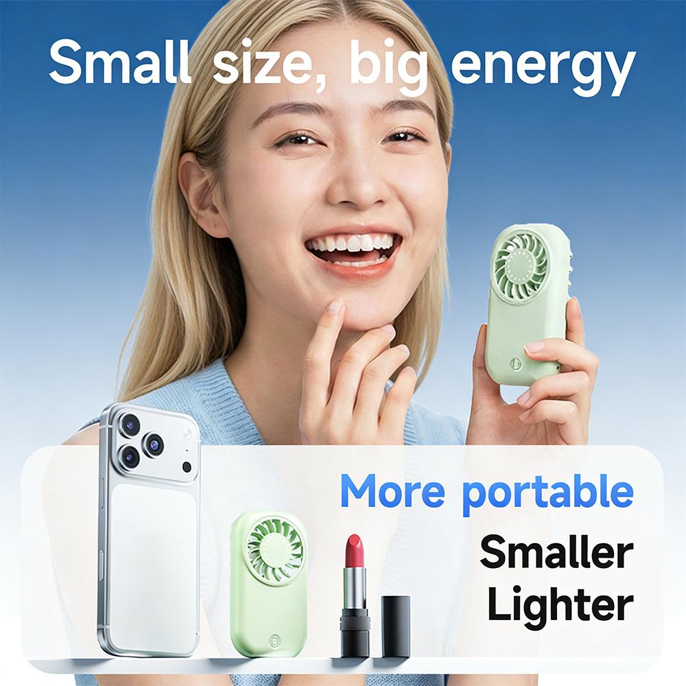 Portable Fan, Handheld Fan, Rechargeable, 1200 Mah, USB, Type-C, Quiet, 5 Levels of Speed, Small, Mini Fan