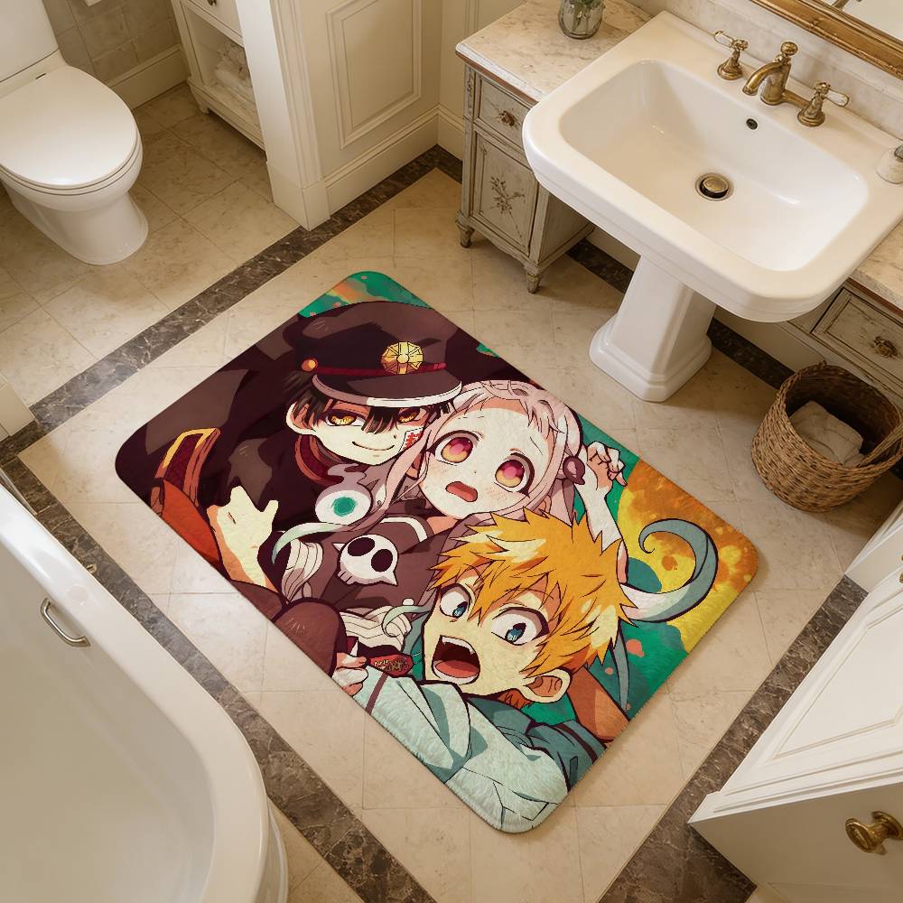 Toilet Bound Hanako Kun Bathroom Mat Non-Slip Laundry Room Mat Laundry Decor Balcony Child Living Room Toilet Rug