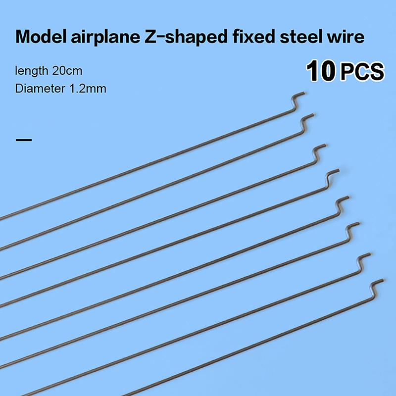 

10 шт. Z-подібна тяга сервоприводу діаметром 1,2 мм, довжиною 20 см, сталевий дріт, тяга, важіль керування кутом сервоприводу для радіокерованого літака 10Pcs