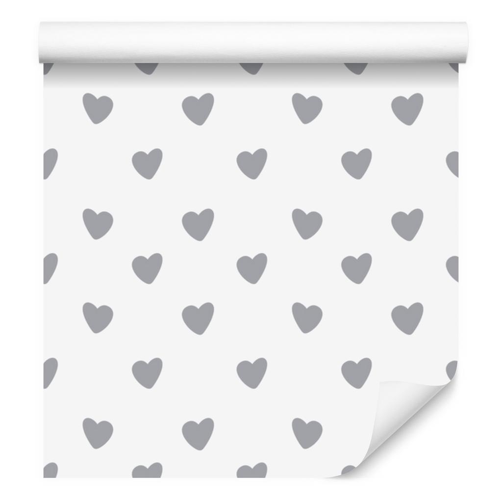 Heart Wallpaper White, Light Gray and Gray 50x1000