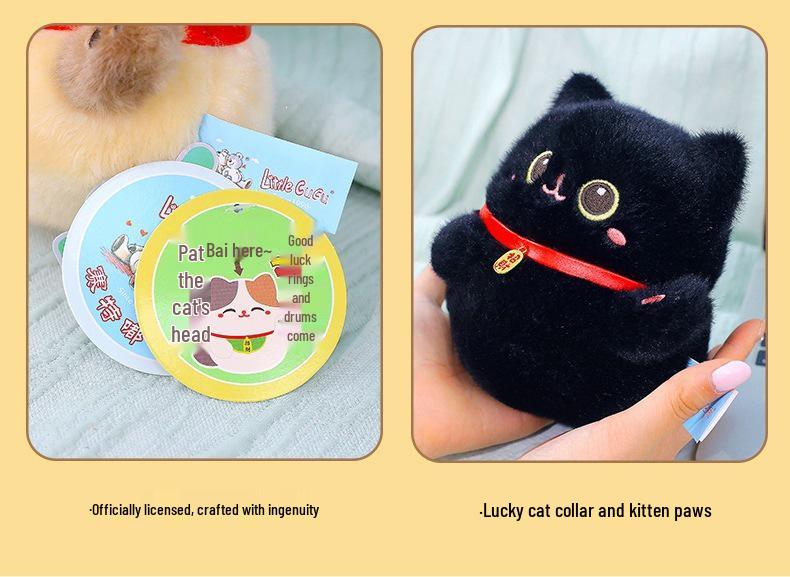 Kawaii Lucky Cat Plush Toy - Cute Cartoon Doll Office Ornament